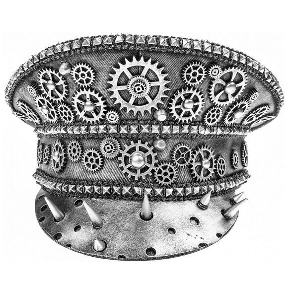 Silver Steampunk Spike Gear Hat NWT - Picture 9 of 9